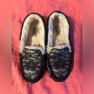 Ugg black lace slippers